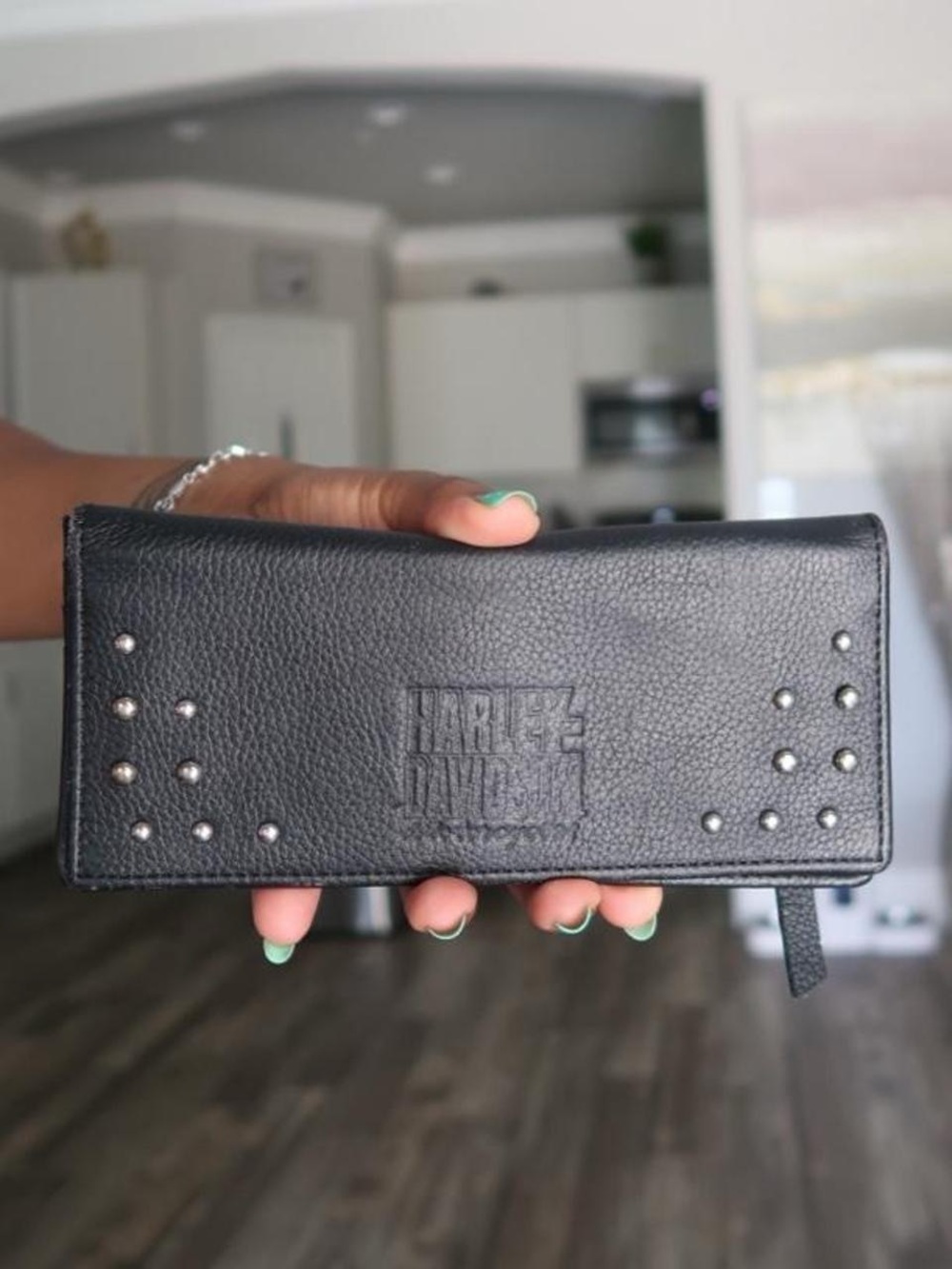 Harley-Davidson Black Studded Continental Wallet